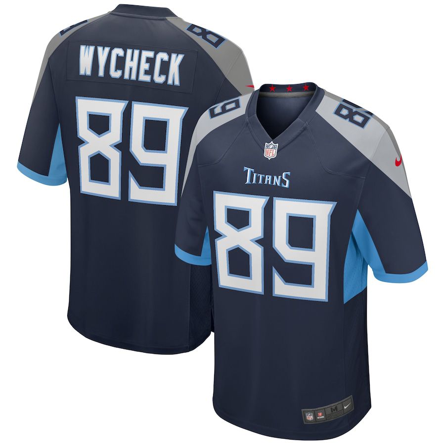 Men Tennessee Titans #89 Frank Wycheck Nike Navy Game Retired Player NFL Jersey